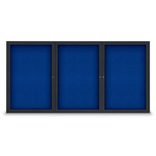 Sliding Door Indoor Enclosed Corkboard, 9, UV9029ACS-SATIN-RUBBER